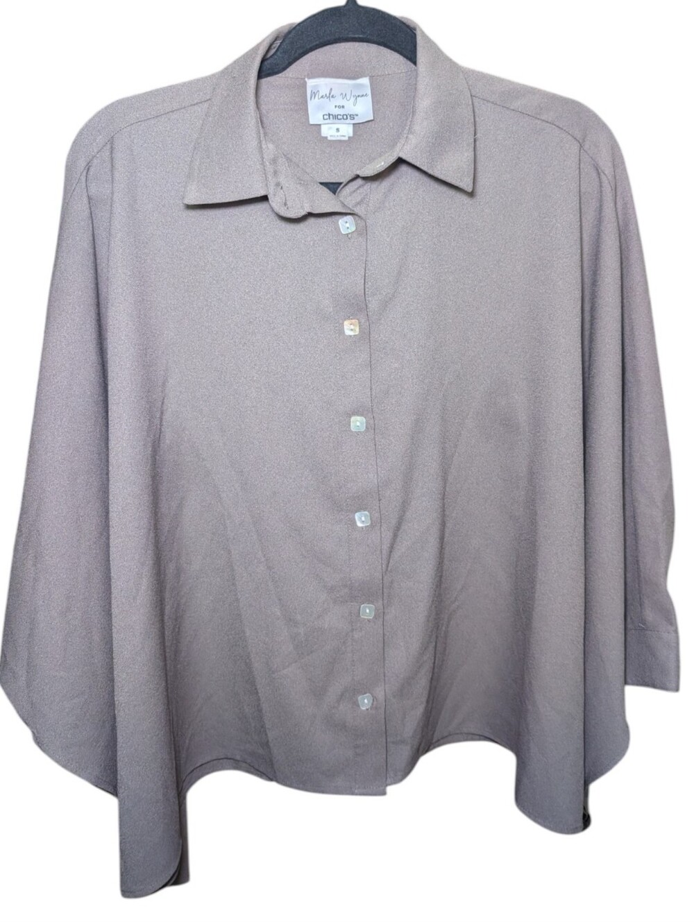 Chicos Light Taupe Button-Up Blouse
